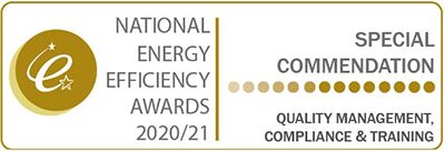 National Energy Efficiency Awards 2020/21: Special Commendation for Quality Management, Compliance & Training